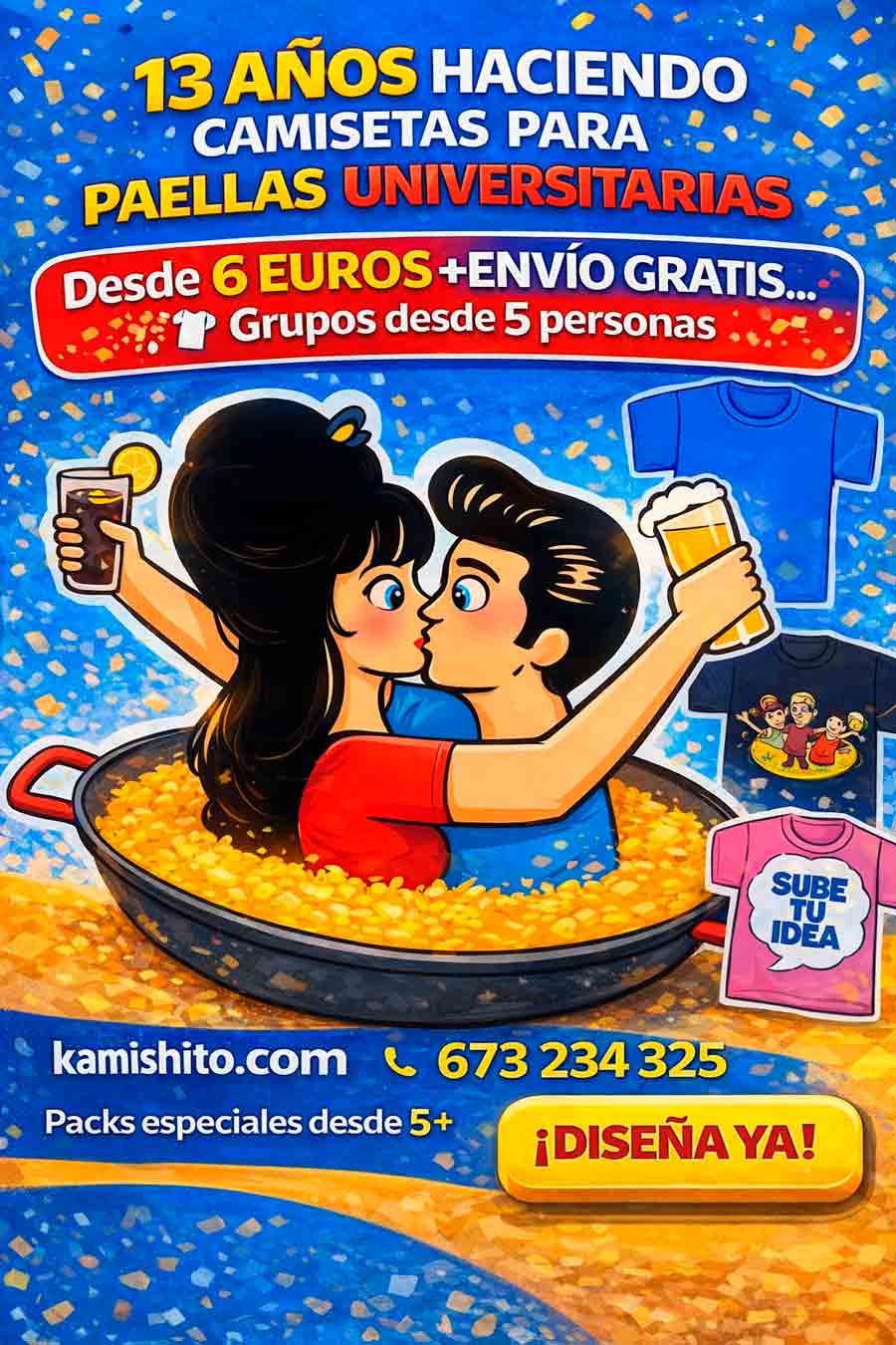 CAMISETAS PAELLAS UNIVERSITARIAS